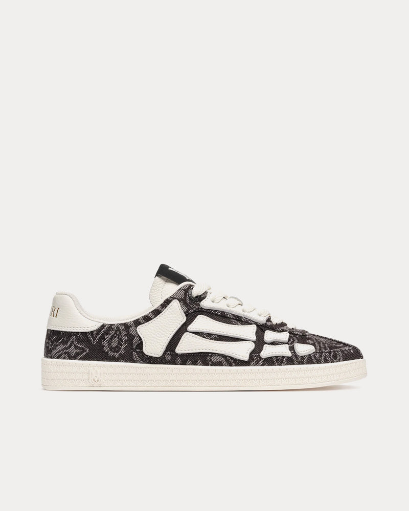 AMIRI Pacific Bones in Bandana Denim Black Low Top Sneakers - 1