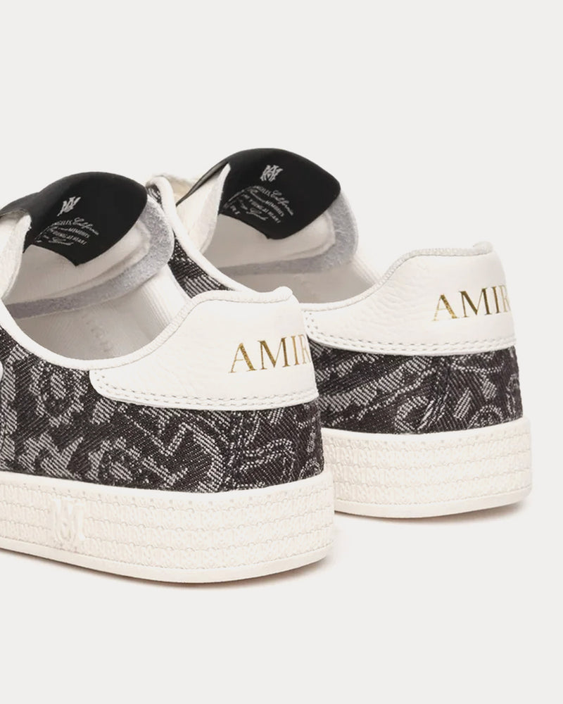 AMIRI Pacific Bones in Bandana Denim Black Low Top Sneakers - 5