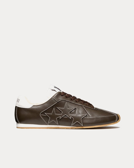 AMIRI Pacific Flat Leather Dark Brown Low Top Sneakers - 1