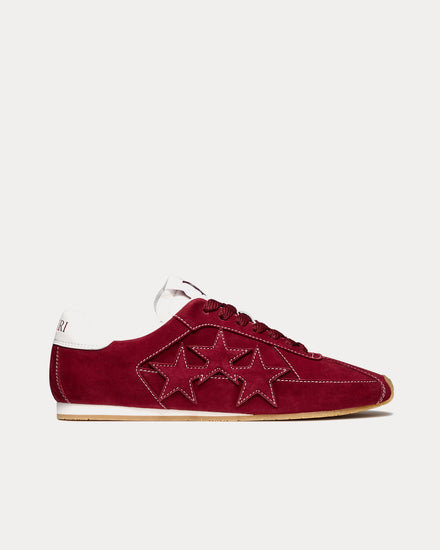 AMIRI Pacific Flat Suede Wine Low Top Sneakers - 1