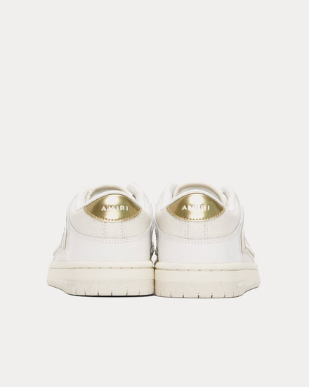 AMIRI Skel-Top Leather White / Metallic Gold Low Top Sneakers - 3