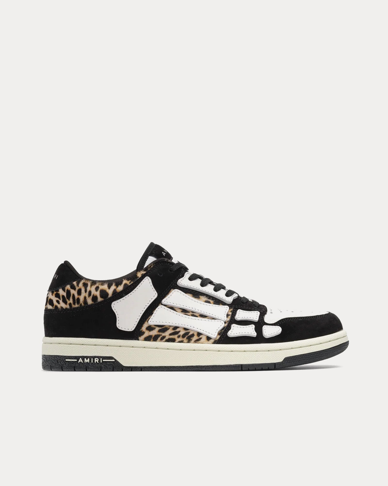 AMIRI Men's Leopard Skel-Top Black Low Top Sneakers AMIRI Men's Leopard Skel-Top Black Low Top Sneakers