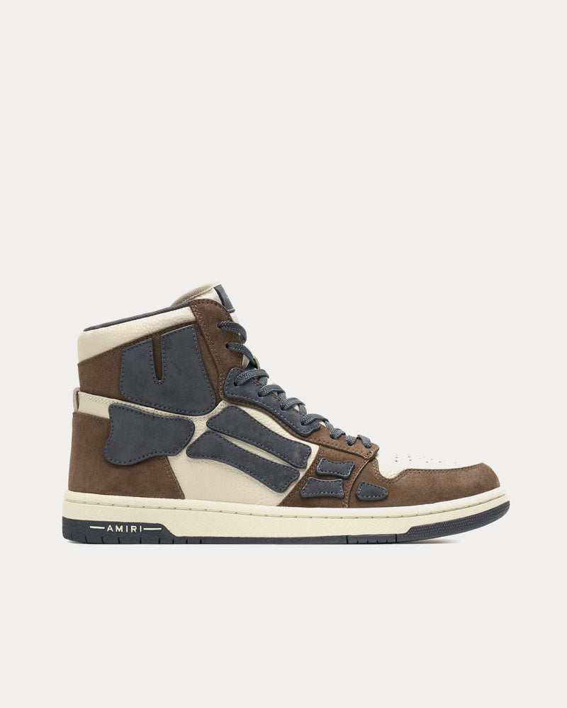 AMIRI Skel Top Brown / Grey / Beige High Top Sneakers - 1