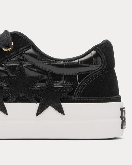 AMIRI Sunset Skate Croc Debossed Black Low Top Sneakers - 4