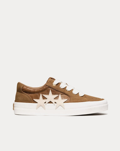 AMIRI Sunset Skate Croc Debossed Dark Brown Low Top Sneakers
