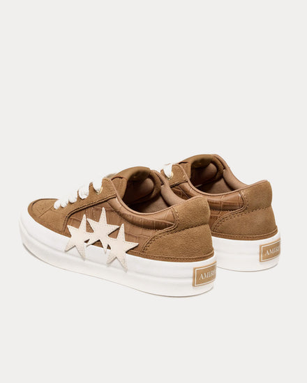 AMIRI Sunset Skate Croc Debossed Dark Brown Low Top Sneakers - 4