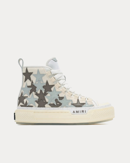 AMIRI Stars Court Off White / Alabaster High Top Sneakers - 1