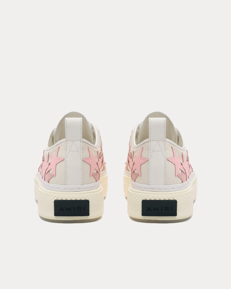 AMIRI Stars Court Off White / Pink Low Top Sneakers - 3