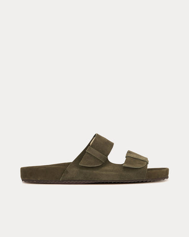 Ancient Greek Sandals Diogenis Suede Olive Sandals