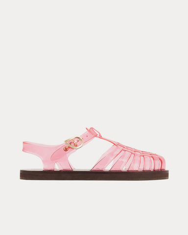 Ancient Greek Sandals Homeria Jelly Clear Red Sandals