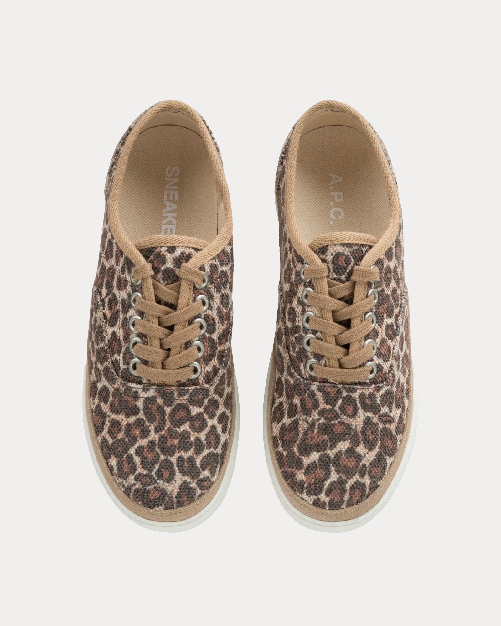 A.P.C. - Plain Simple Leopard-Print Beige Low Top Sneakers