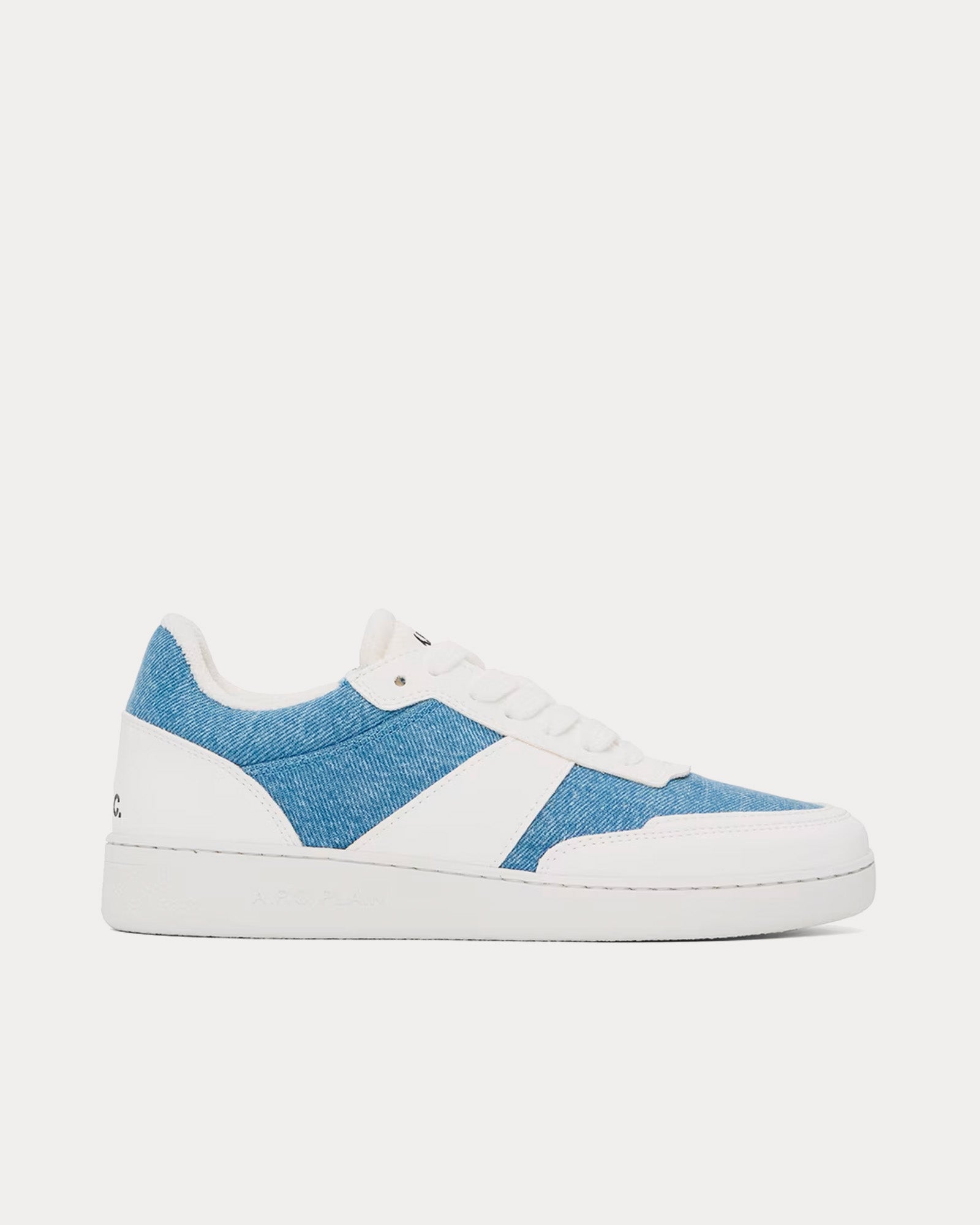 A.P.C. - Plain White / Light Blue Low Top Sneakers