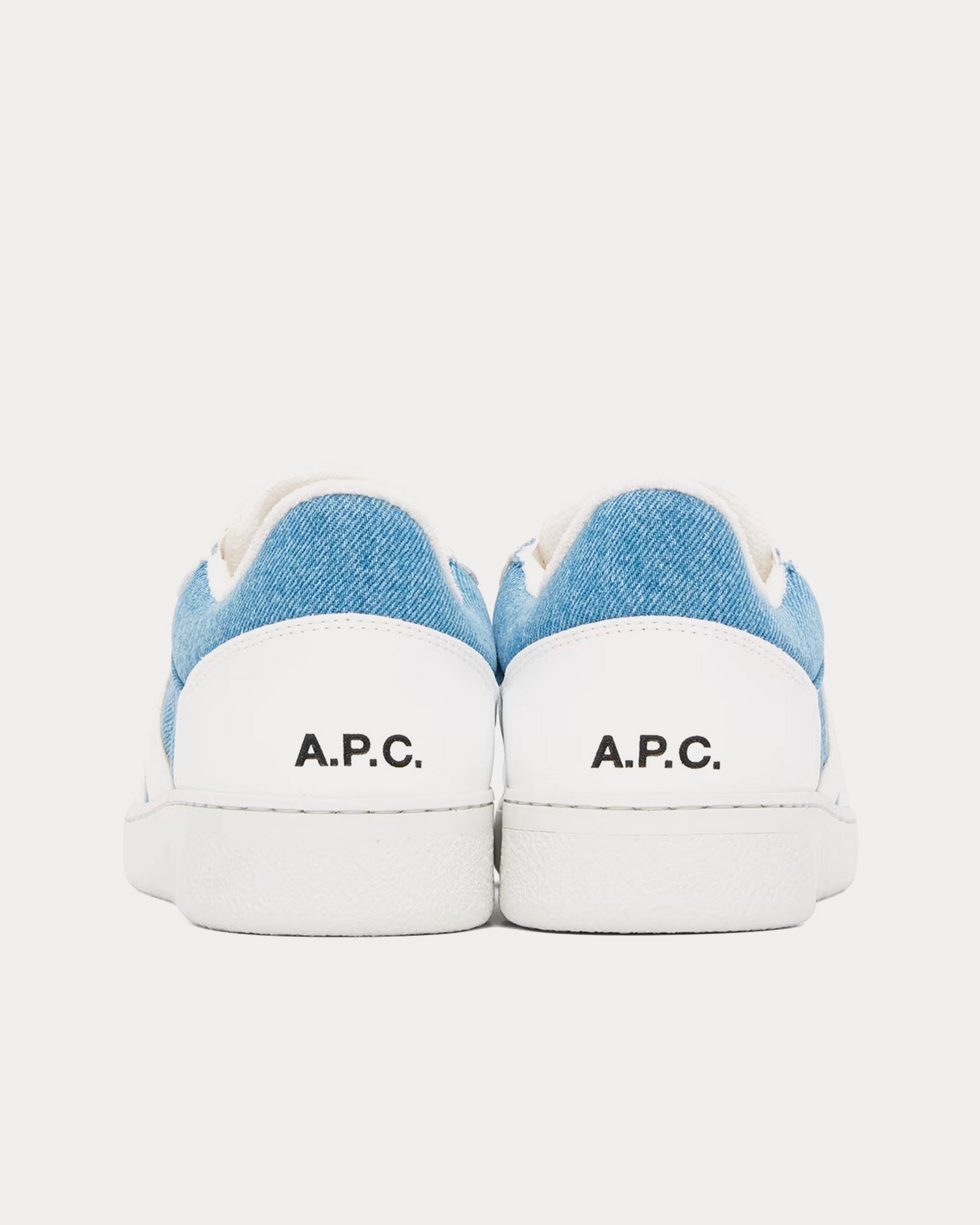 A.P.C. - Plain White / Light Blue Low Top Sneakers