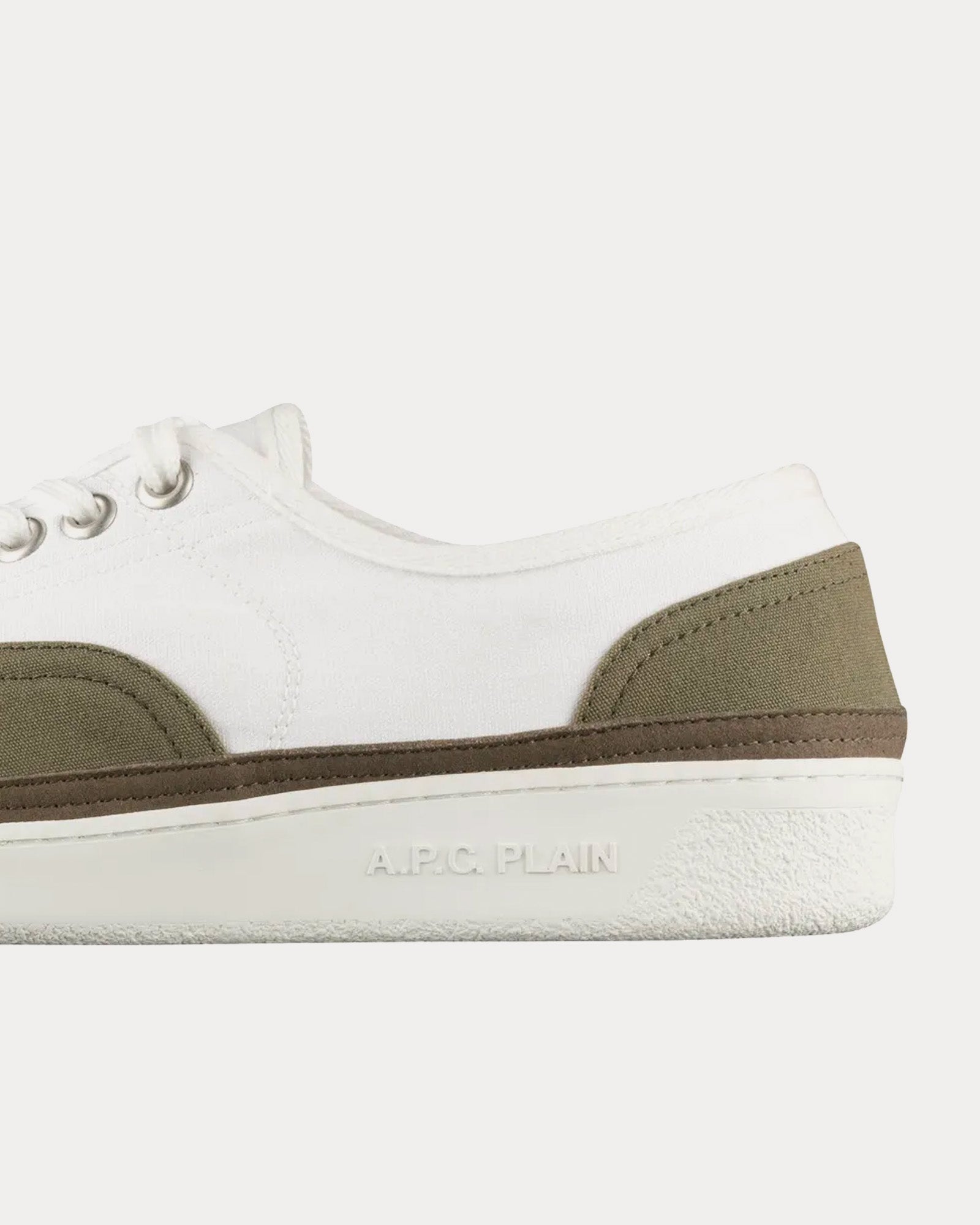 A.P.C. - Plain Simple Canvas Khaki / White Low Top Sneakers