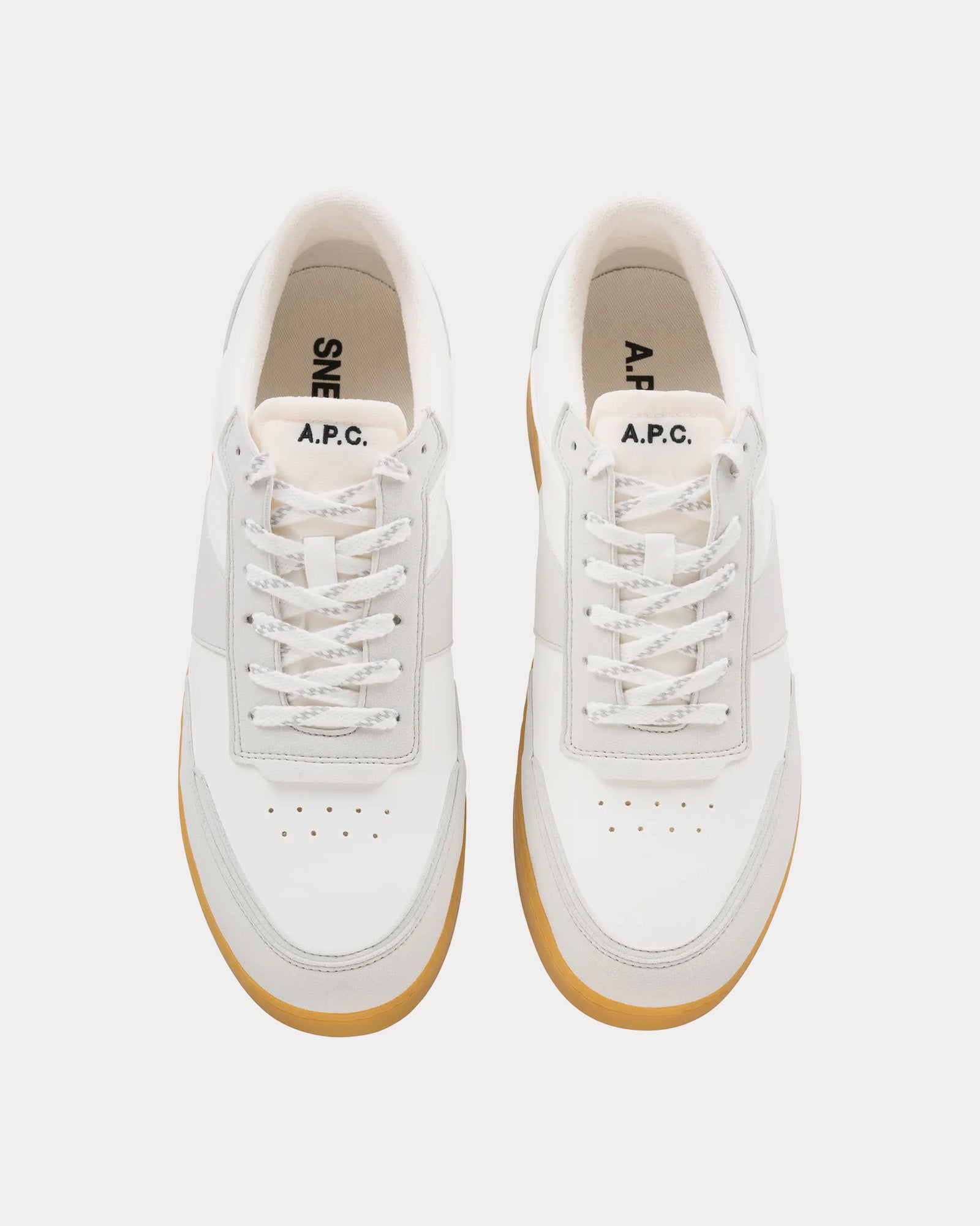 A.P.C. - Plain White / Natural Low Top Sneakers