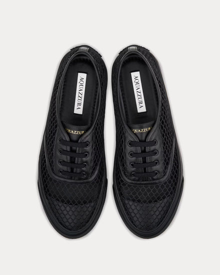 Aquazzura Minimalist Mesh Black Low Top Sneakers - 5