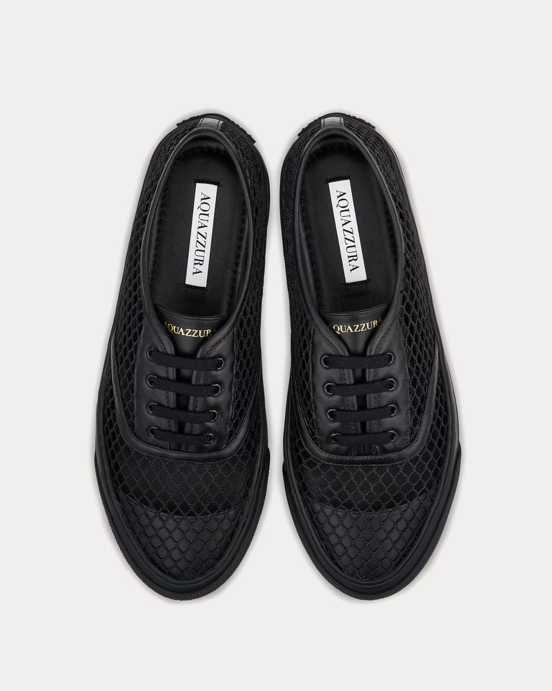 Aquazzura Minimalist Mesh Black Low Top Sneakers - 5