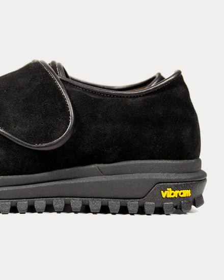 Asashi Sato Leather Strap Cupsole Black Slip On Sneakers - 3