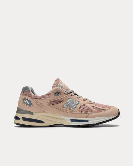 New Balance MADE in UK 991v2 Mahogany Rose / Silver Low Top Sneakers - 1