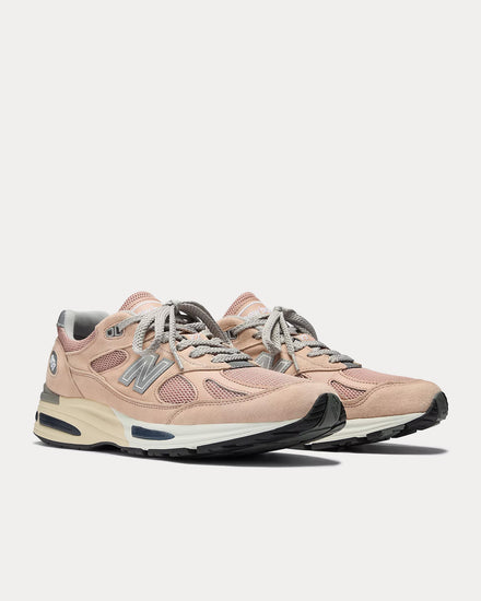 New Balance MADE in UK 991v2 Mahogany Rose / Silver Low Top Sneakers - 3