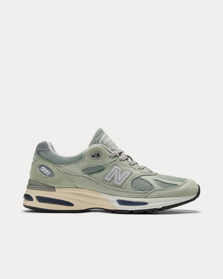 New Balance MADE in UK 991v2 Sea Grass / Silver Low Top Sneakers - 1