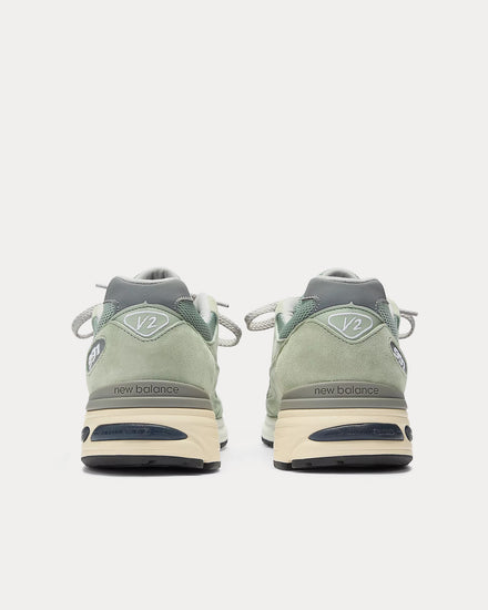 New Balance MADE in UK 991v2 Sea Grass / Silver Low Top Sneakers - 4