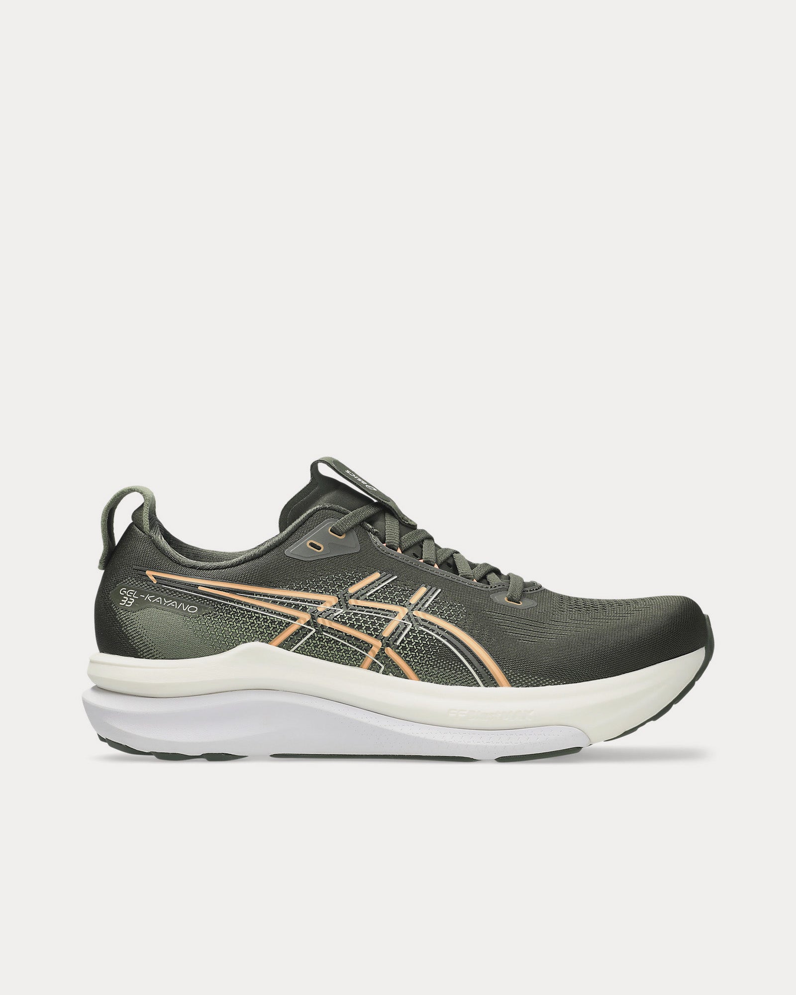 Asics Men's Gel-Kayano 33 Vintage Khaki / Bright Sunstone Running