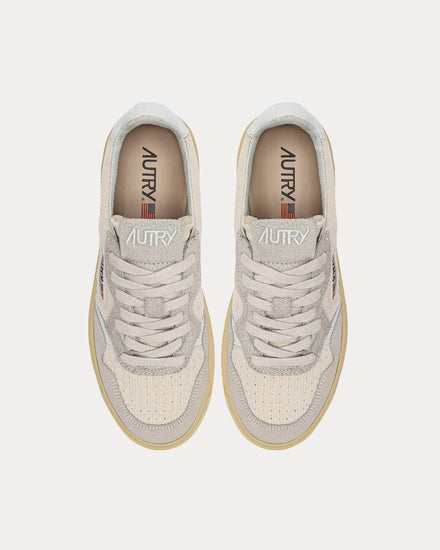 Autry Medalist Ribbed Velvet & Suede White / Ivory Low Top Sneakers - 2