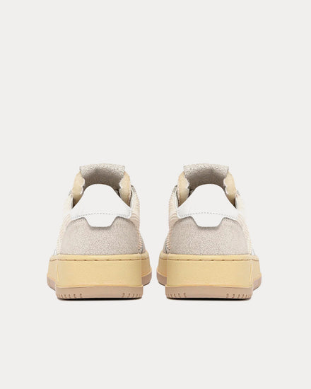 Autry Medalist Ribbed Velvet & Suede White / Ivory Low Top Sneakers - 3