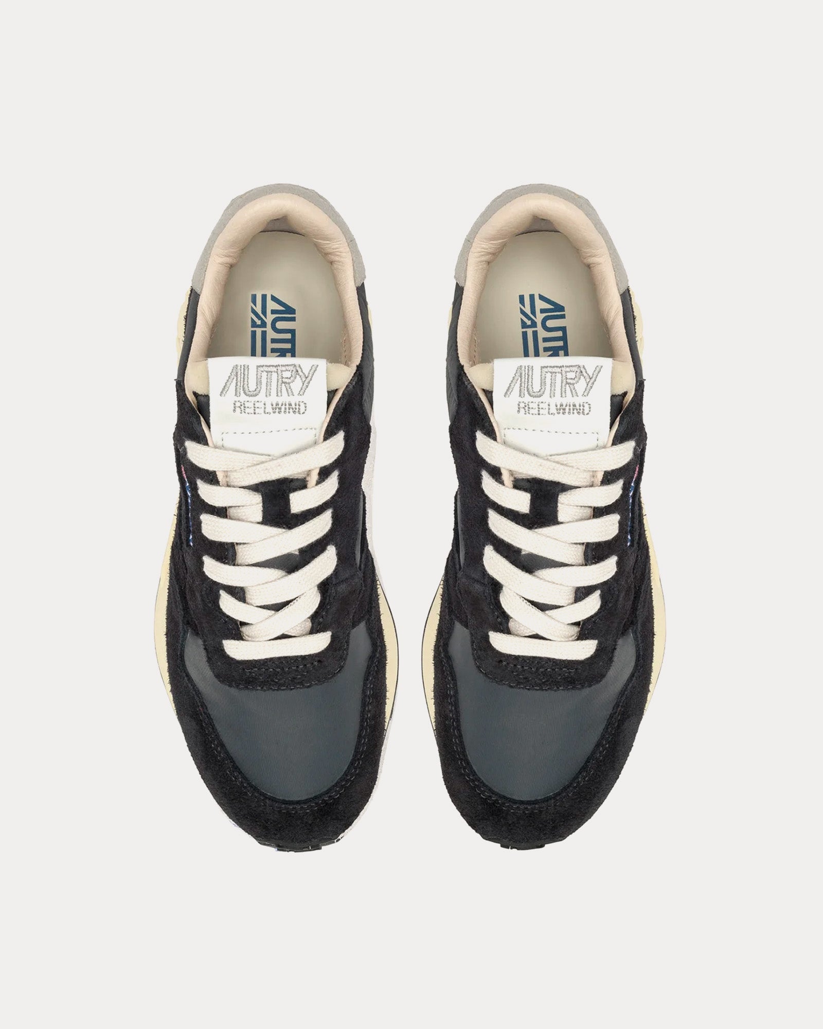 Autry - Reelwind Nylon & Suede Black Low Top Sneakers