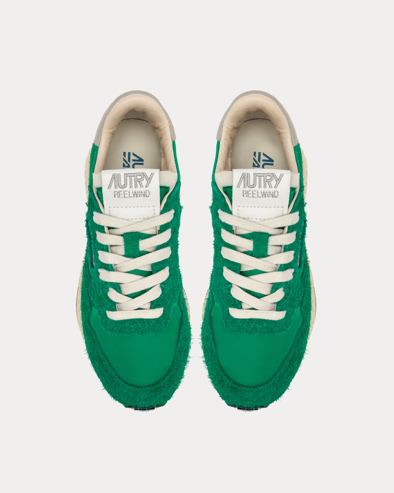 Autry - Reelwind Nylon & Suede Green Low Top Sneakers