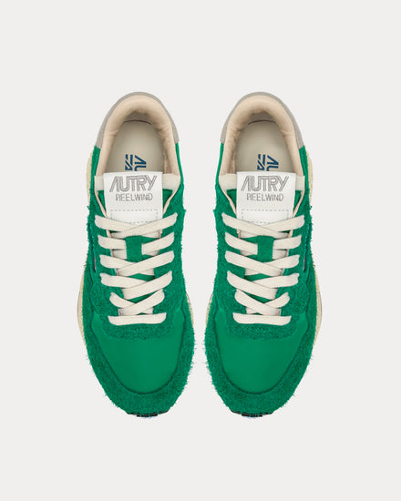 Autry Reelwind Nylon & Suede Green Low Top Sneakers - 2