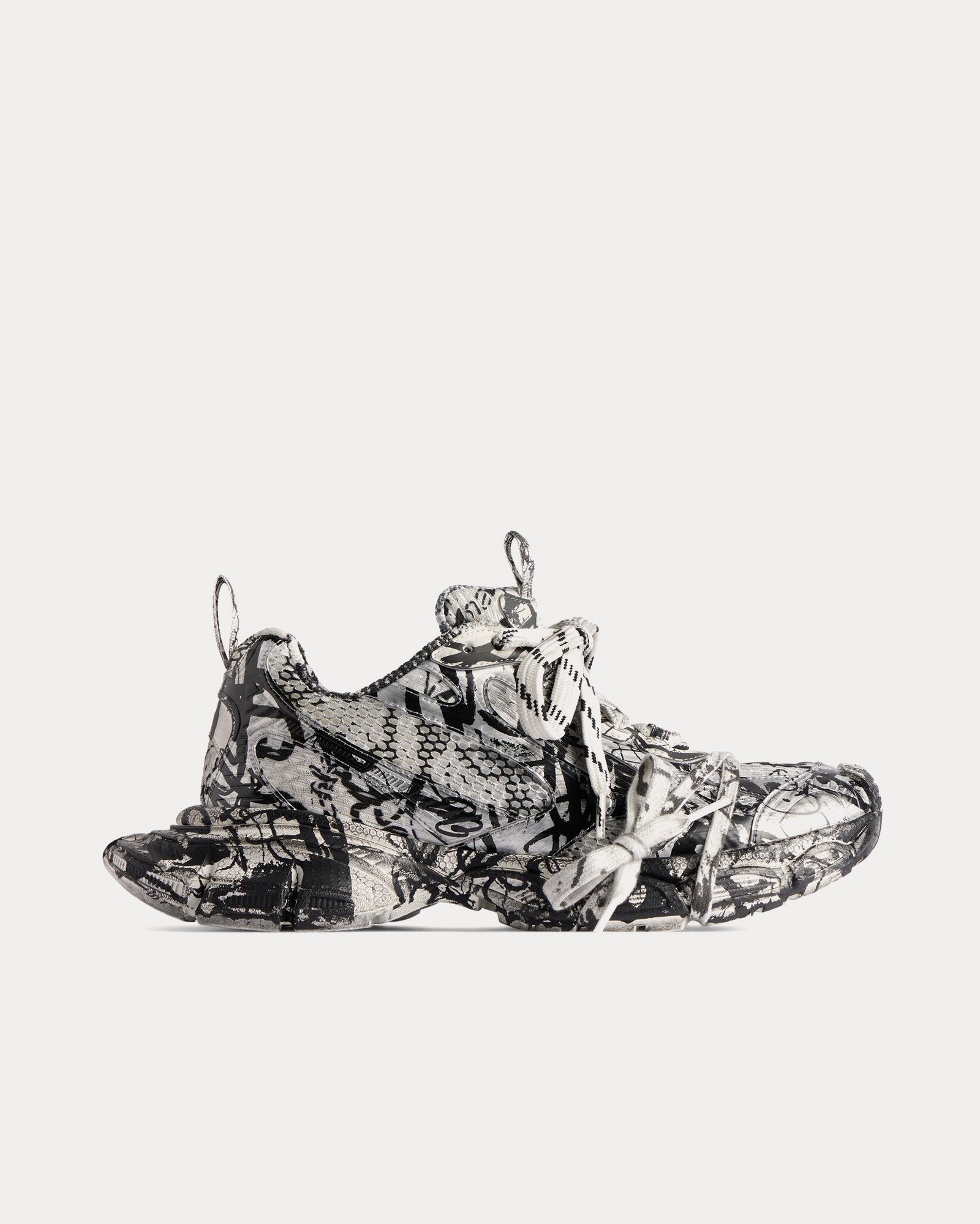 Balenciaga Men's 3XL Extreme Graffiti Mesh & Polyurethane White
