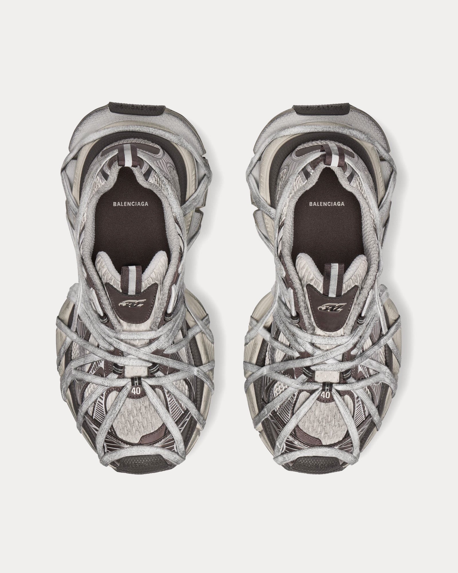 Balenciaga - 3XL Extreme Mesh & Polyurethane Brown / Grey / Beige Slip On Sneakers