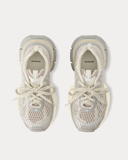 Balenciaga Unisex 3XL Fishnet Crystal Mesh, Polyurethane, Polyester with Rhinestone Eggshell Low Top Sneakers Balenciaga Unisex 3XL Fishnet Crystal Mesh, Polyurethane, Polyester with Rhinestone Eggshell Low Top Sneakers