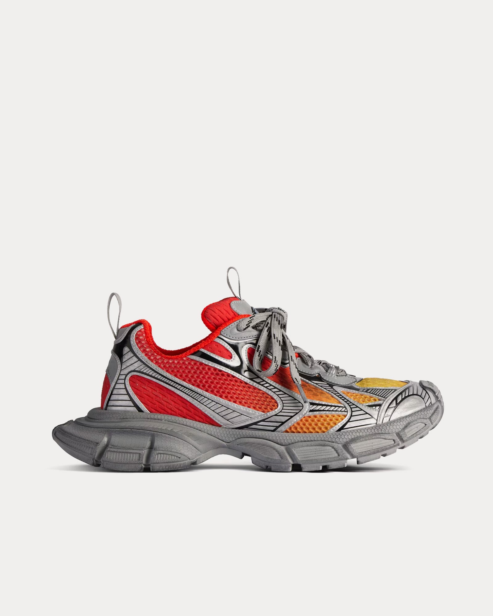 Balenciaga Sneakers with Orange and Gray Balenciaga Runner Sneakers In Black Orange Polyurethane  main image 3