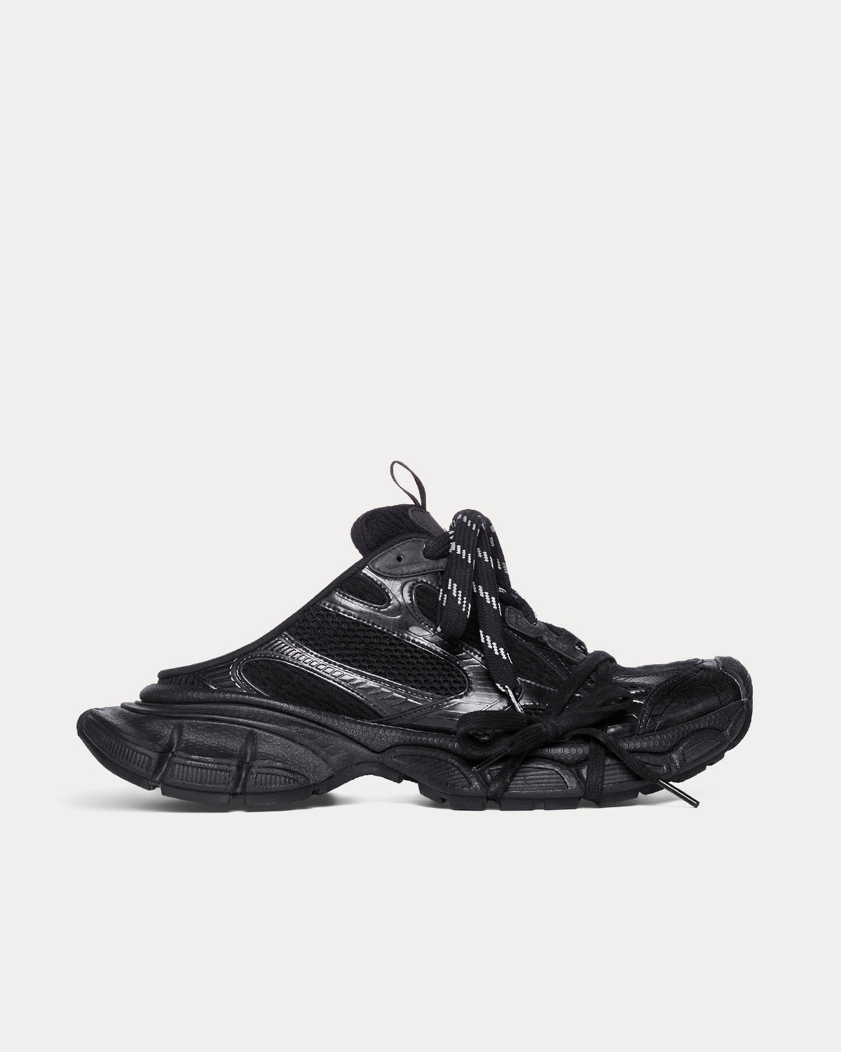 BALENCIAGA ミュール (38) Balenciaga Men's 3XL Mesh & Polyurethane Black Mules