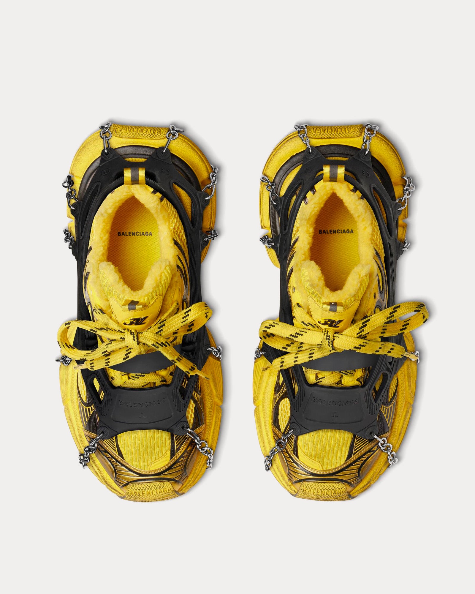Balenciaga 3XL Ski Mesh Polyurethane Yellow Black Low Top Sneakers Yellow Balenciaga US US