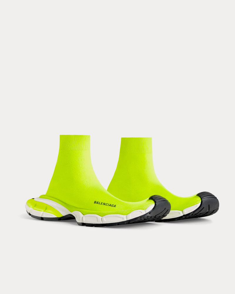 Balenciaga 3XL Sock Recycled Knit Neon Yellow High Top Sneakers - 3