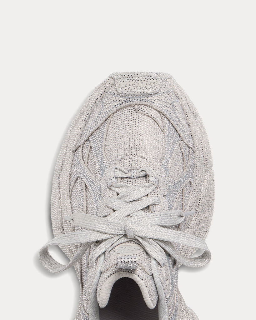 Balenciaga 3XL Rhinestones in Crystal Microfiber Light Grey Low Top ...
