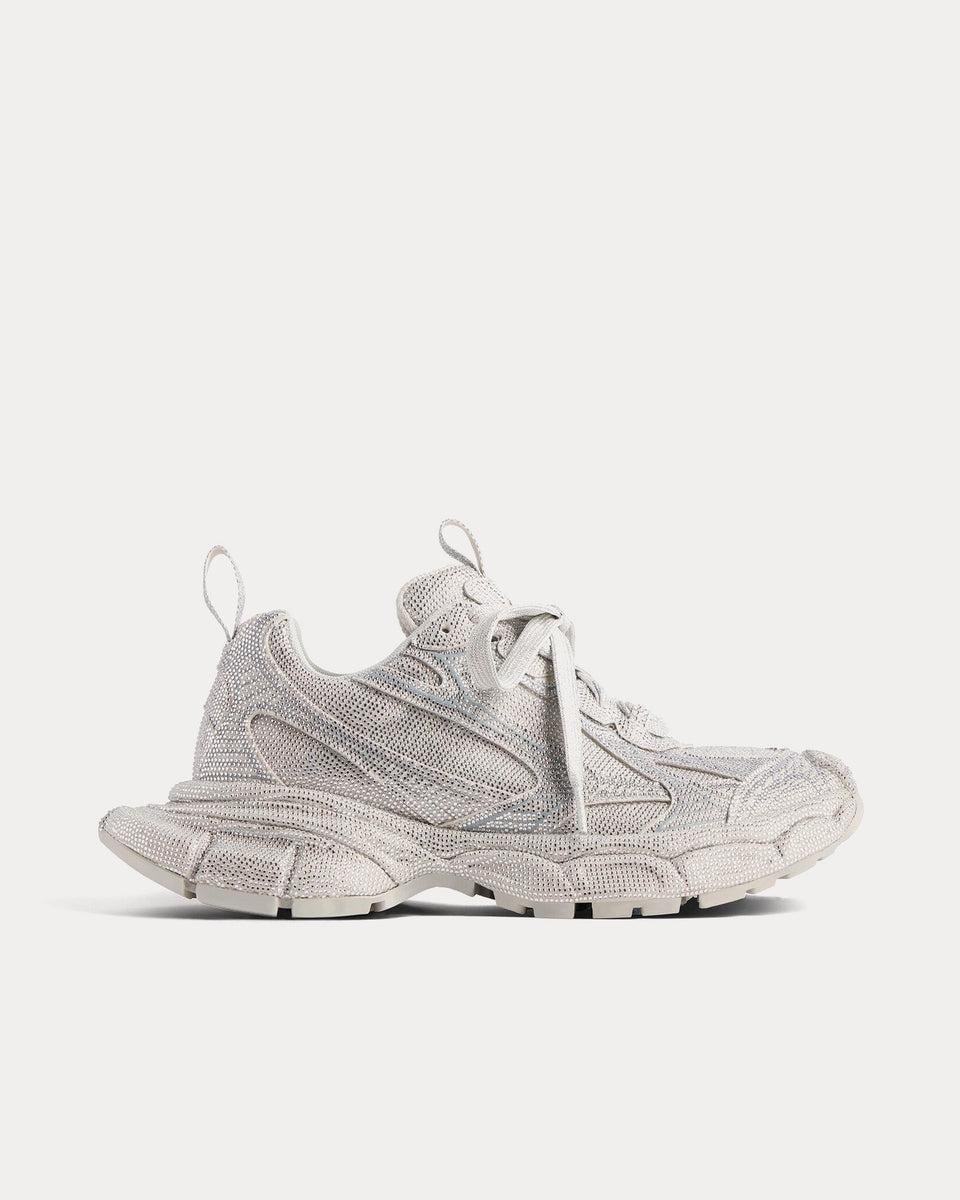 Balenciaga 3XL Rhinestones in Crystal Microfiber Light Grey Low Top ...