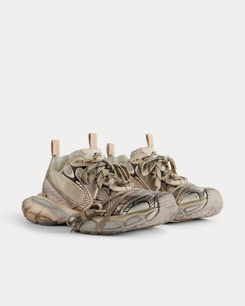 BALENCIAGA 3xl 41 ベージュ Balenciaga Men's 3XL Mesh & Polyurethane Beige Low Top Sneakers