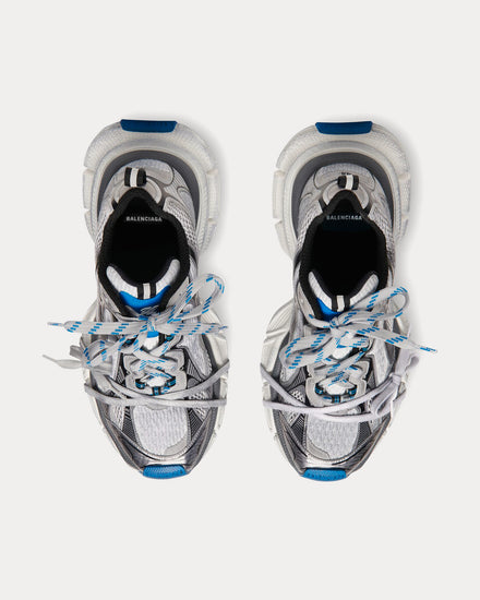 Balenciaga 3XL Mesh & Polyurethane Grey / White / Blue Low Top Sneakers - 2