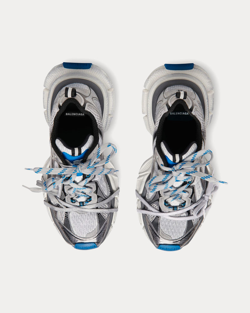Balenciaga 3XL Mesh & Polyurethane Grey / White / Blue Low Top Sneakers - 2