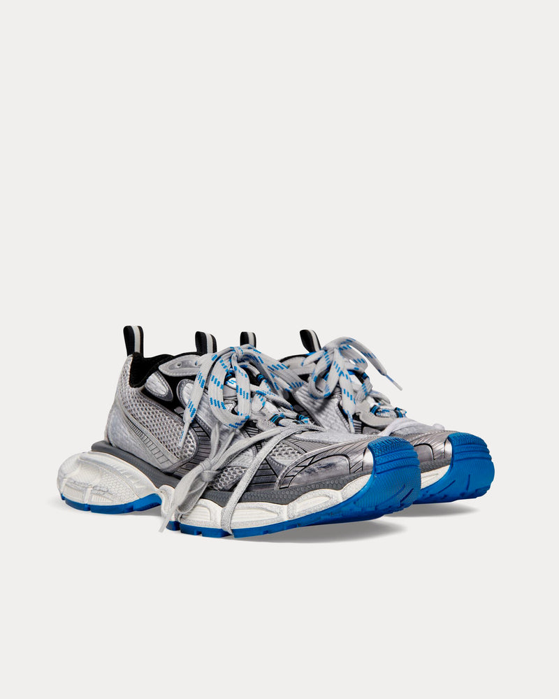 Balenciaga 3XL Mesh & Polyurethane Grey / White / Blue Low Top Sneakers - 3