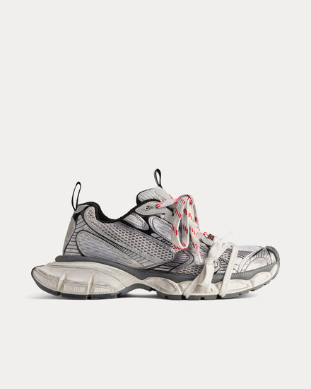 Balenciaga 3XL Mesh & Polyurethane Grey / White / Red Low Top Sneakers - 1