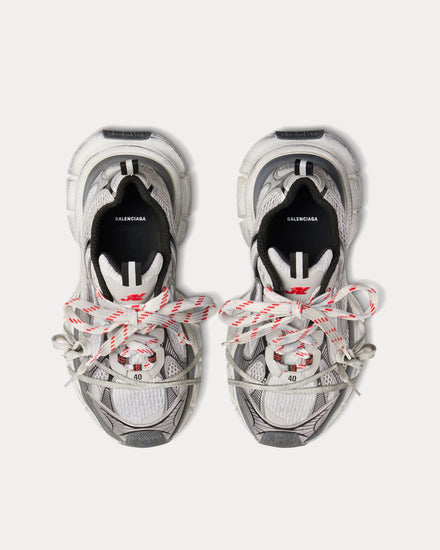 Balenciaga 3XL Mesh & Polyurethane Grey / White / Red Low Top Sneakers - 2