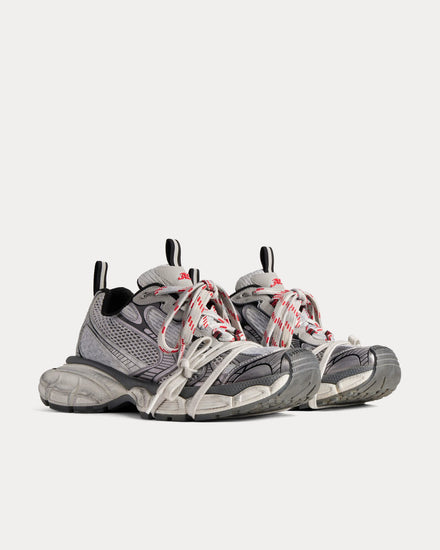 Balenciaga 3XL Mesh & Polyurethane Grey / White / Red Low Top Sneakers - 3