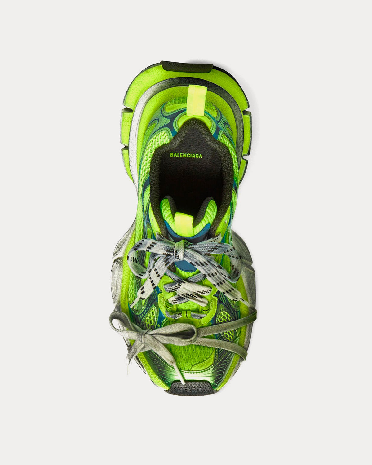Men s 3XL Mesh Polyurethane Fluo Yellow Low Top Sneakers