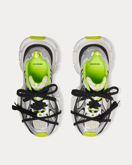 Balenciaga 3XL Mesh & Polyurethane White / Black / Neon Yellow Low Top Sneakers - 2